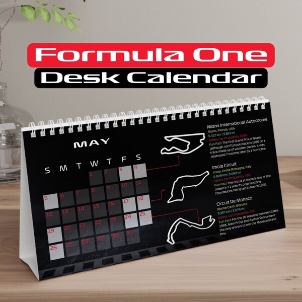 F1 Calendar Formula 1 Calendar Formula 1 Desk Calendar for F1 Fan 2024 Season F1 Calendar Gift for Formula 1 Fan F1 2024 Schedule F1 Racing