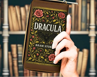Bücher-Geldbörse mit Dracula für eine Vintage Gothic Ästhetik für Horror- und Literaturliebhaber