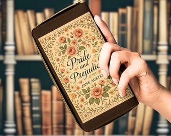 Brieftasche mit Stolz und Vorurteil für eine Vintage literarische Ästhetik