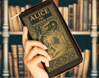 Book Wallet featuring Alice in Wonderland for a Vintage Literary Aesthetic
