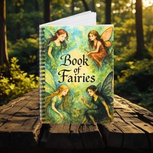Fantasy Notebook, Book of Fairies with Fairytale Watercolor Design, Ruled Line, , Fae, Journal, Notepad, Writing Pad, Stationery, School