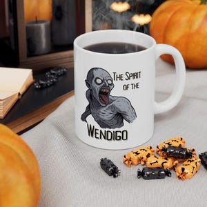 Taza de Wendigo de dibujos animados inspirada en Until Dawn (11 oz y 15 oz) taza de café de terror y miedo