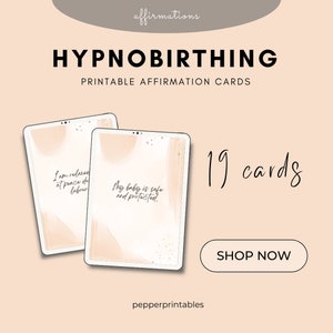Cartes d'affirmation imprimables - Grossesse - Hypnobirthing - Mindfulness - Affirmations - Nouveau bébé - Naissance positive - Baby Shower