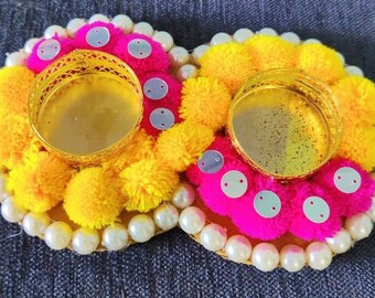 Handmade Tea Light Candle Holder with Candle for Diwali Navratri Christmas New Year Decoration Items Traditional Design GottaGolden pack  1