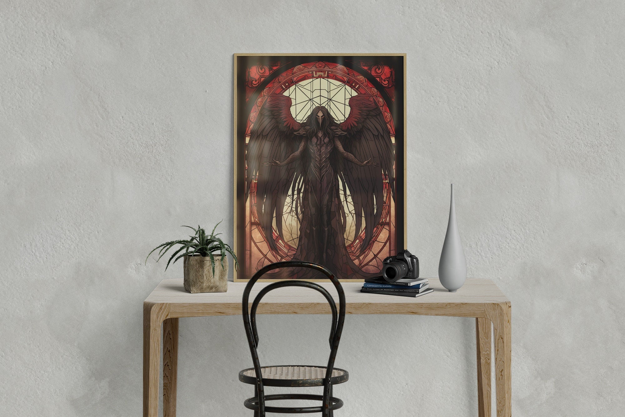zuomo Fallen Angel Lucifer Vintage Print Poster, Satanic Decor Painting,  Goth Decoration, Witchcraft Wall Art Canvas Modular Pictures 60 x 90 cm, No  Frame : : Home & Kitchen