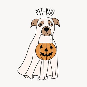 Pitbull Geist PNG, Halloween Hund Geist png, Halloween Clipart, Halloween Png Design, Geist Hund Aufkleber, Pitbull Halloween