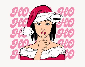 Retro Christmas Girl PNG, Funny Holiday Design (Digital Download)