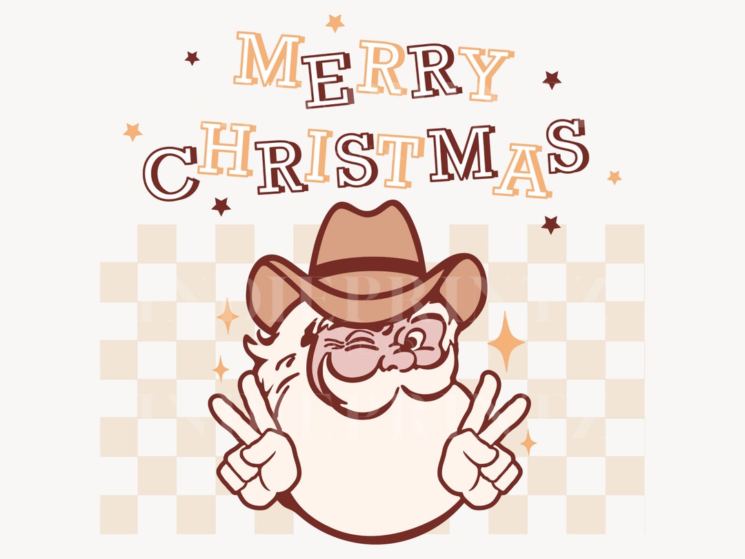 Cowboy Santa PNG, Country Santa Png, Retro Christmas PNG, Holiday Png ...