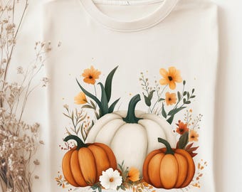 Pumpkin PNG, Farmhouse Pumpkin, Cottagecore Pumpkin Graphic, Fall Watercolor Pumpkin, Pumpkin Clip Art, Autumn Pumpkin PNG