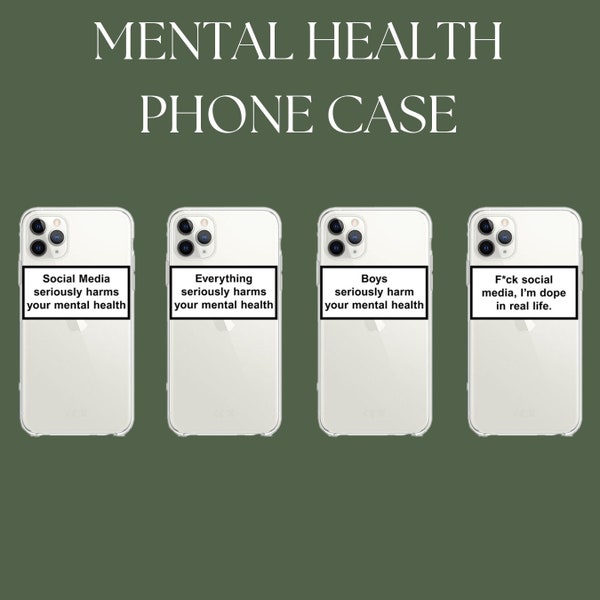 Social Media Seriously Harms Your Mental Health iPhone Case | Mental Health Warning iPhone Case, iPhone sublimation design, iPhone case
