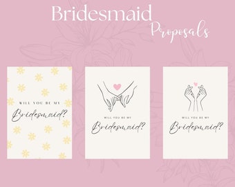 Bridesmaid Proposal Card, Digital Proposal Card, Will You Be My Maid of Honor Card, Bridesmaid Card Template, Digital bridesmaid card, Bride