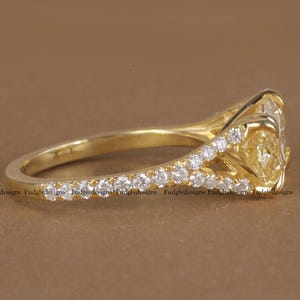 VVS2 Yellow Lab Grown Diamond Marquise Ring IGI Certified Engagement Ring Unique Statement Ring Wedding Anniversary Gift for Her