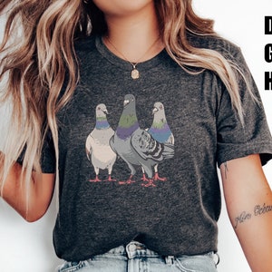 Three Pigeons Shirt, Funny Pigeon Shirt, Bird Graphic Tee, Gift for Bird Lover, Casual Wear, Gift for Animal Lover