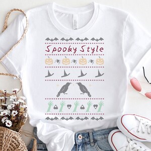Spooky Style Shirt, Ugly Sweater Shirt, Holiday Parties, Christmas Gift, Halloween Lover Gift, Halloween Shirt