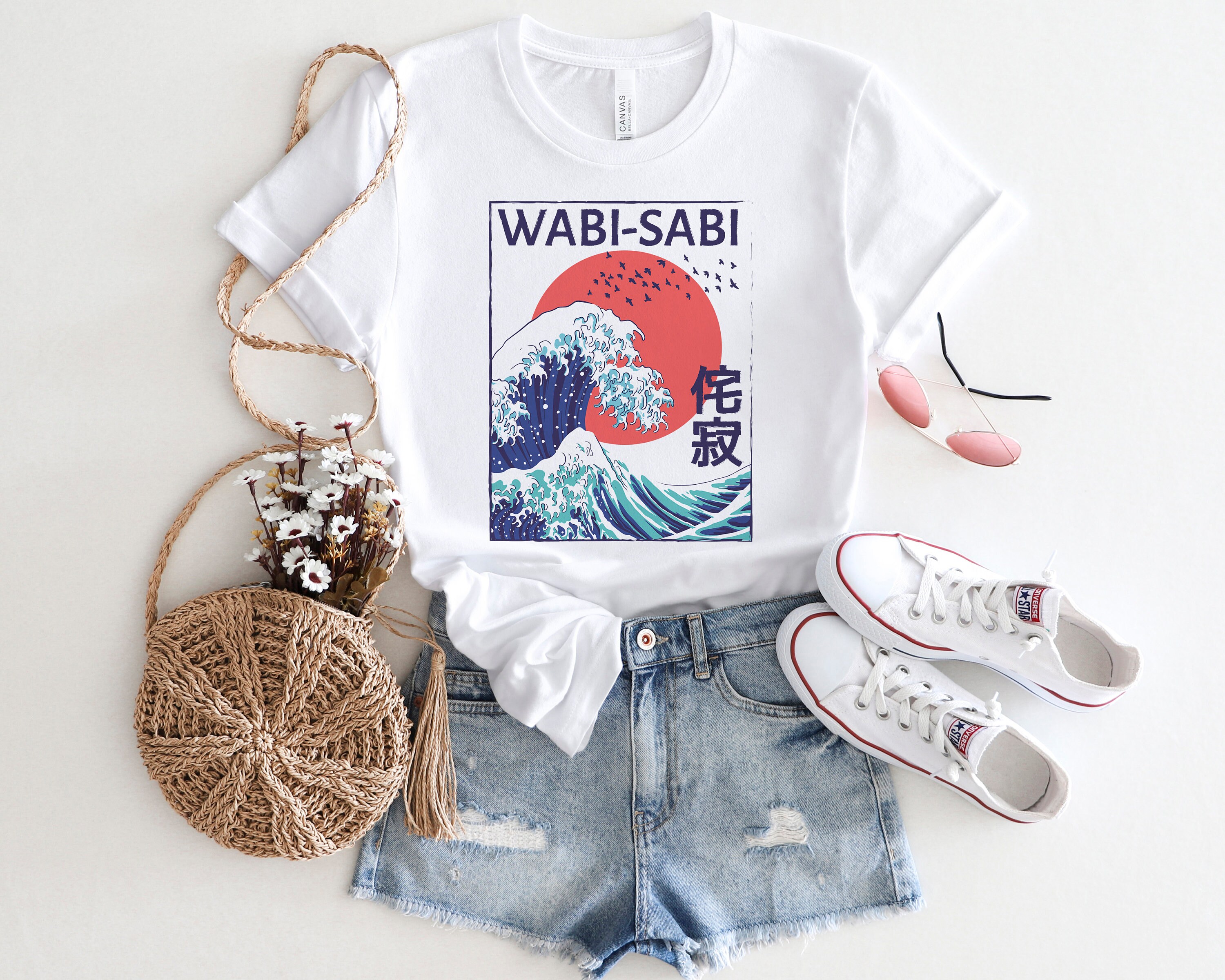 Wabi Sabi Japanese Shirt, Japanese Wave Shirt, Gift for Art