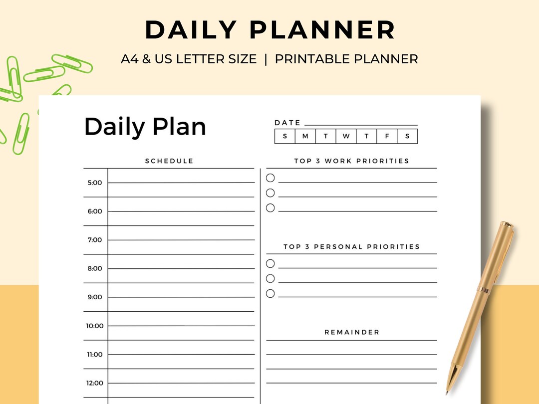 Daily Planner Printable Daily to Do List Minimal Daily - Etsy
