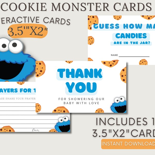 Cookie Monster Card - Etsy
