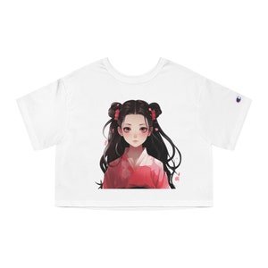 Demon Slayer Nezuko T-Shirt & Shorts Women Girls Casual Cropped Tee Shirt  Outfit