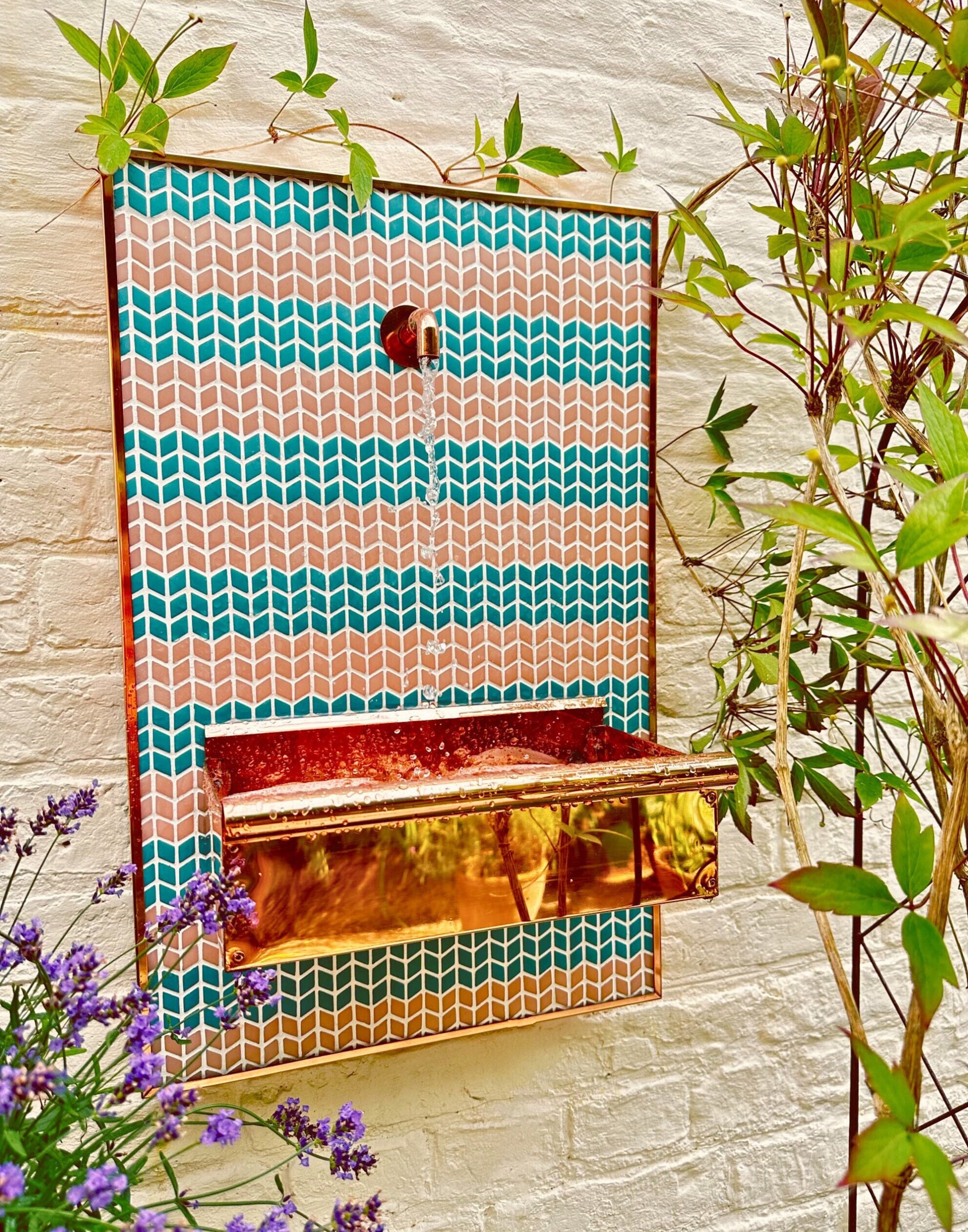 Stunning Unique Handmade Mosaic Tile and Copper Accent Garden Etsy