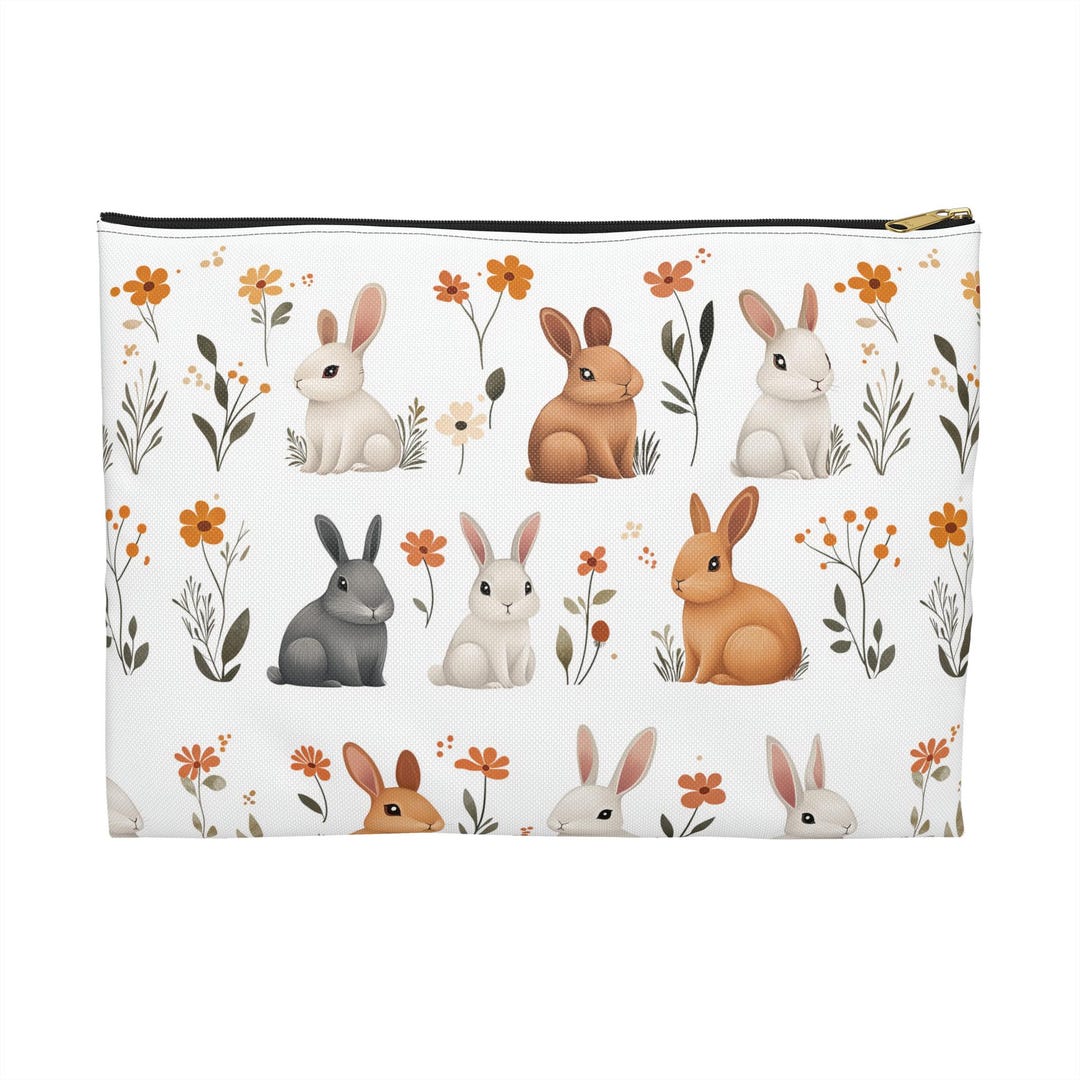 Pouch Bag Rabbit Cute Bunny Pouch, Easter Gift, Animal Lover Makeup Bag, Travel ...
