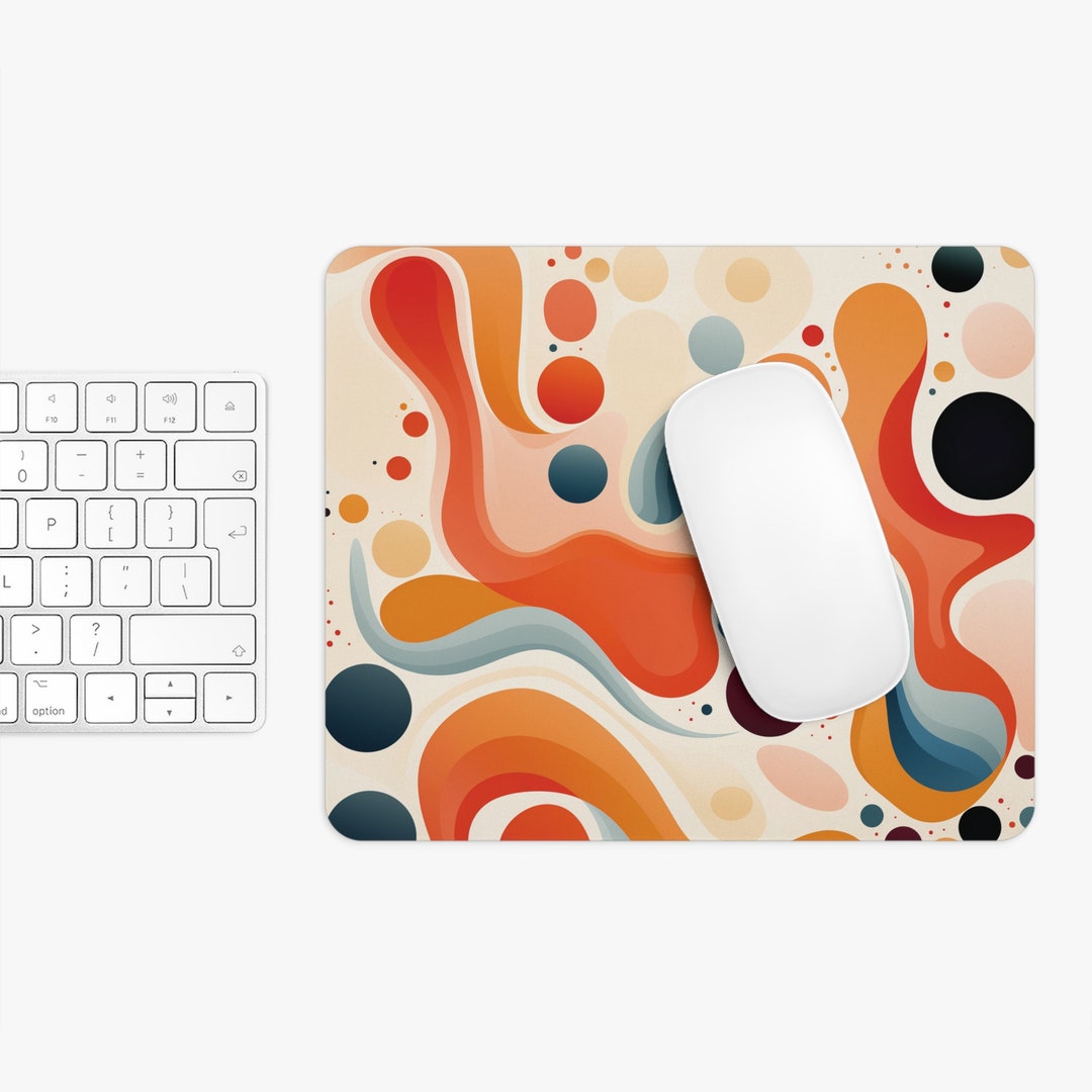 Abstract Organic Boho Chic Mouse Pad. Office Desk Accessories. Round ...
