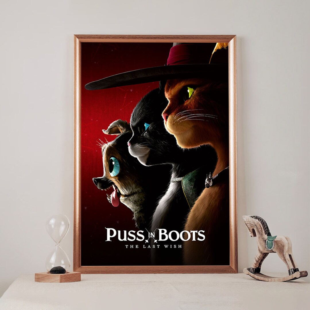 Puss In Boots The Last Wish Movie Poster Cartoon Movie Print Etsy 