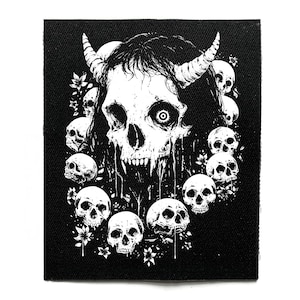 Horror Ghoul Sew On Patch – Occult, Witchcraft, Witchy, Goth, Battle Jacket Patches for Jackets & Bags – Screen Printed DIY Accessory