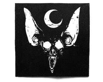 Toppa da cucire a forma di pipistrello vampiro inquietante – Horror, Crust Punk, Goth, toppe per giacche e borse
