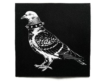 Punk Pigeon Sew On Patch – Funny, Kawaii Goth, Weirdcore, Crust Punk, Gothic, Battle Jacket Patches for Jackets & Bags