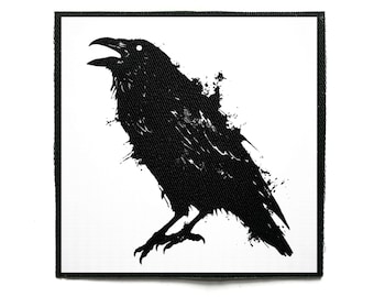 Crow Punk Sew On Patch – Horror, Crust Punk, Folk, Goth, Battle Jacket Patches for Jackets & Bags