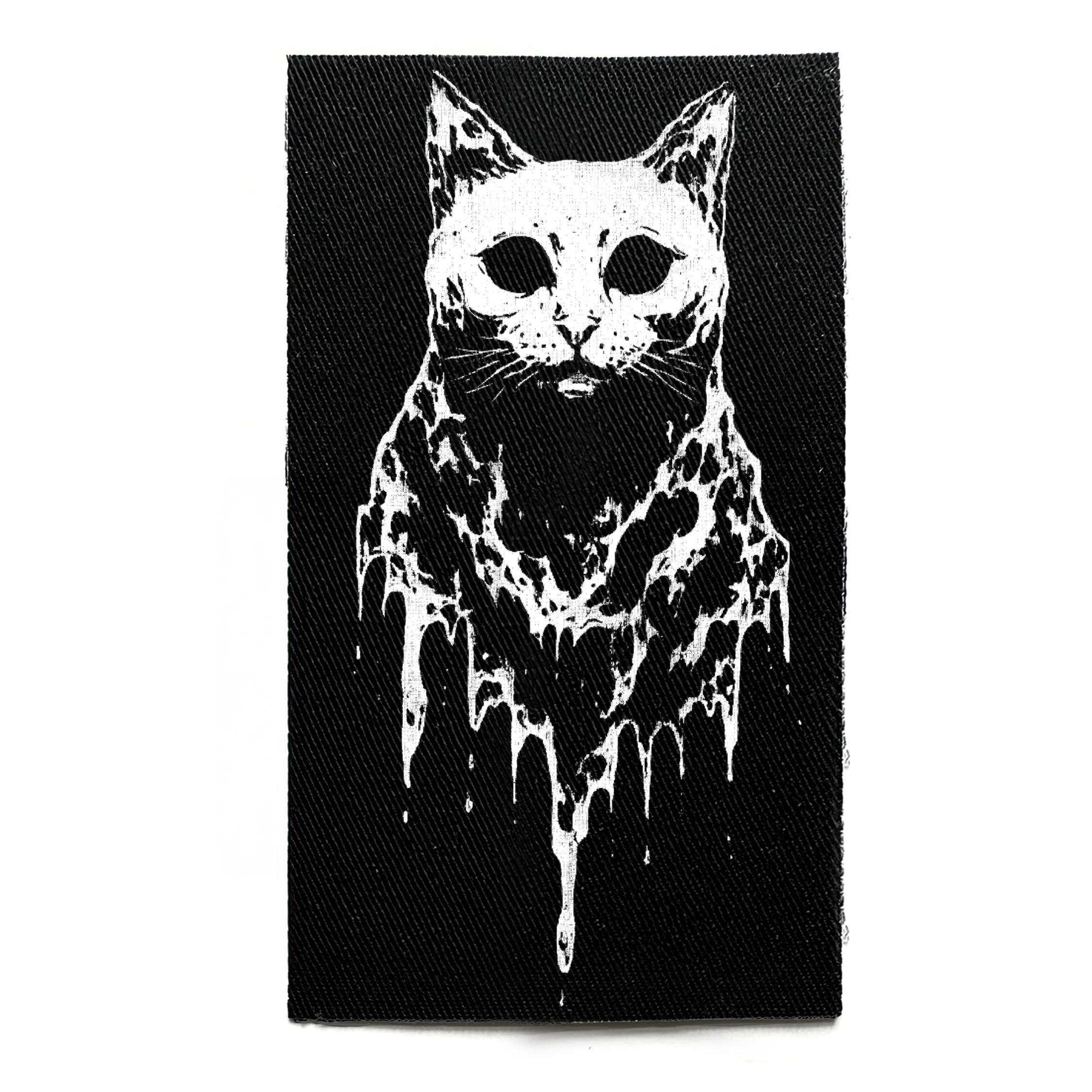 Horror Cat Punk Aufnäher zum Aufnähen - Okkulte, Gothic, Goth, Jacke Patches für Jacken & Taschen - Siebdruck DIY Accessoire