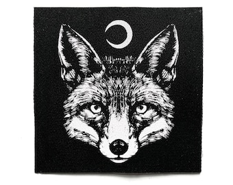 Mond Fuchs Aufnäher zum aufnähen – Crust Punk, Dark Cottagecore, Gothic, Gothic Jacke Patches für Jacken & Taschen