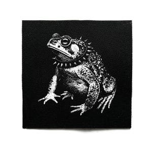 Punk Toad Sew On Patch – Funny, Dark Cottagecore, Weirdcore, Crust Punk, Goth, Battle Jacket Patches for Jackets & Bags
