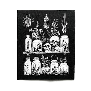 Witch&#39;s Apothecary Sew On Backpatch – Dark Cottagecore, Witchcraft, Wicca, Goblincore Battle Jacket Patches – Printed DIY Accessory