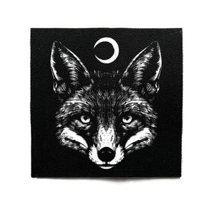 Moon Fox Sy-på-lapp – Crust Punk, Dark Cottagecore, Goth, Battle Jacket-lappar för jackor och väskor – Screentryckt DIY-tillbehör