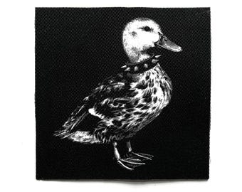 Punk Duck Aufnäher zum aufnähen – Cottagecore, Weirdcore, Crust Punk, Goth, Gothic Jacket Patches für Jacken & Taschen