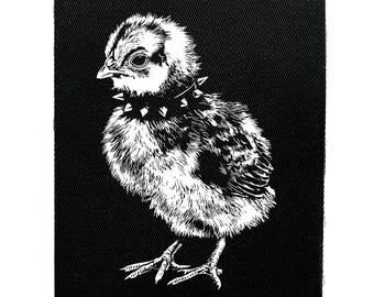 Parche para coser de pollo punk: estilo crust punk, cottagecore oscuro, weirdcore, divertido y goblincore para chaquetas de batalla.