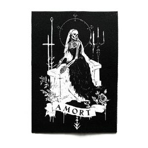 Gothic Death Sew On Back Patch – Occult, Goth, Dark Academia Battle Jacket Patches for Jackets & Bags