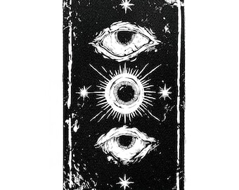 Horror Augapfel Aufnäher zum Aufnähen - Crust Punk, Creepy, Weirdcore, Psychedelic Goth, Gothic Patches für Jacken & Rucksack
