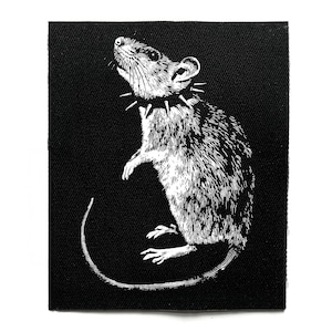 Punk Rat Sew On Patch – Crust Punk, Dark Cottagecore, Weirdcore, Funny, Goblincore Battle Jacket Patches