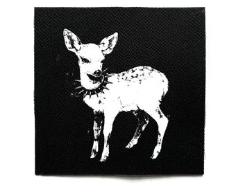 Deer Reh Rehkitz Punk Aufnäher zum Aufnähen – Cottagecore, Crust Punk, Folk, Goth, Jacke Aufnäher für Jacken & Taschen – Siebdruck DIY Accessoire
