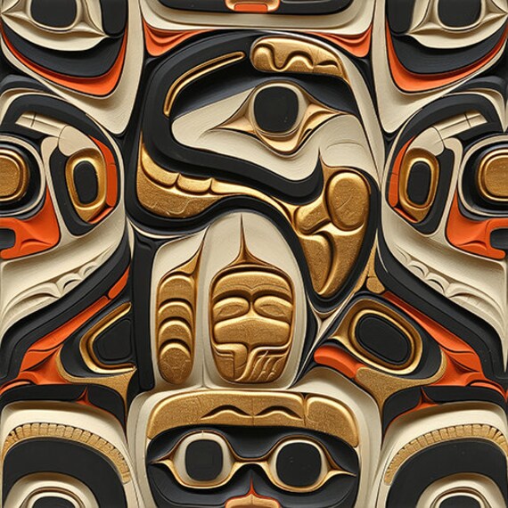 Tlingit/haida Formline Digital Paper, Northwest Coast Art