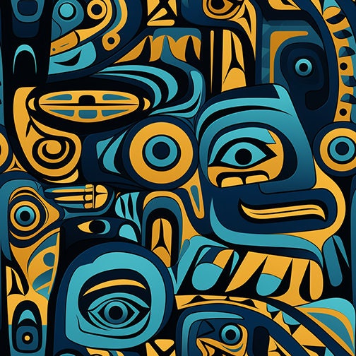 Tlingit/haida Formline Digital Paper, Northwest Coast Art