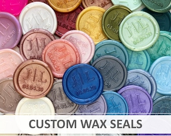Wax Seal Stickers, Custom Design, Stock Colours, Self-Adhesive Wax Seals