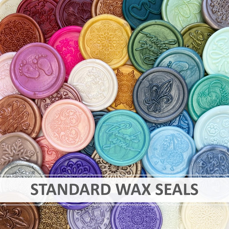 Wax Seal Stickers, Pre-Designed Styles, Self-Adhesive Wax Seals image 1