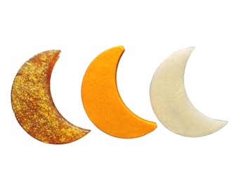 Resin Crescent Moon Pins