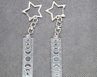 Moon Phase Keychain - Glitter