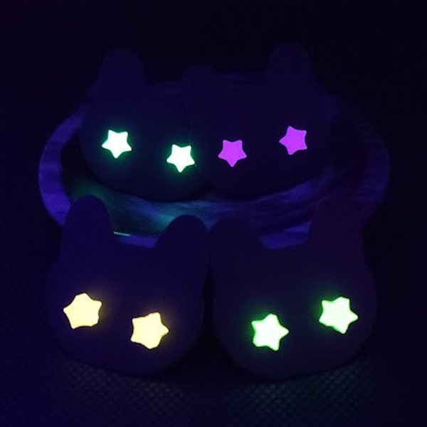 Resin Star Stud Earrings - Glow-in-the-Dark