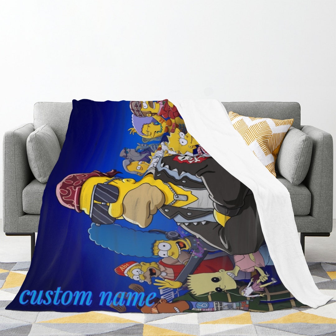 Personalized Name the Simpsons Blankets Custom Throw Blanket Etsy