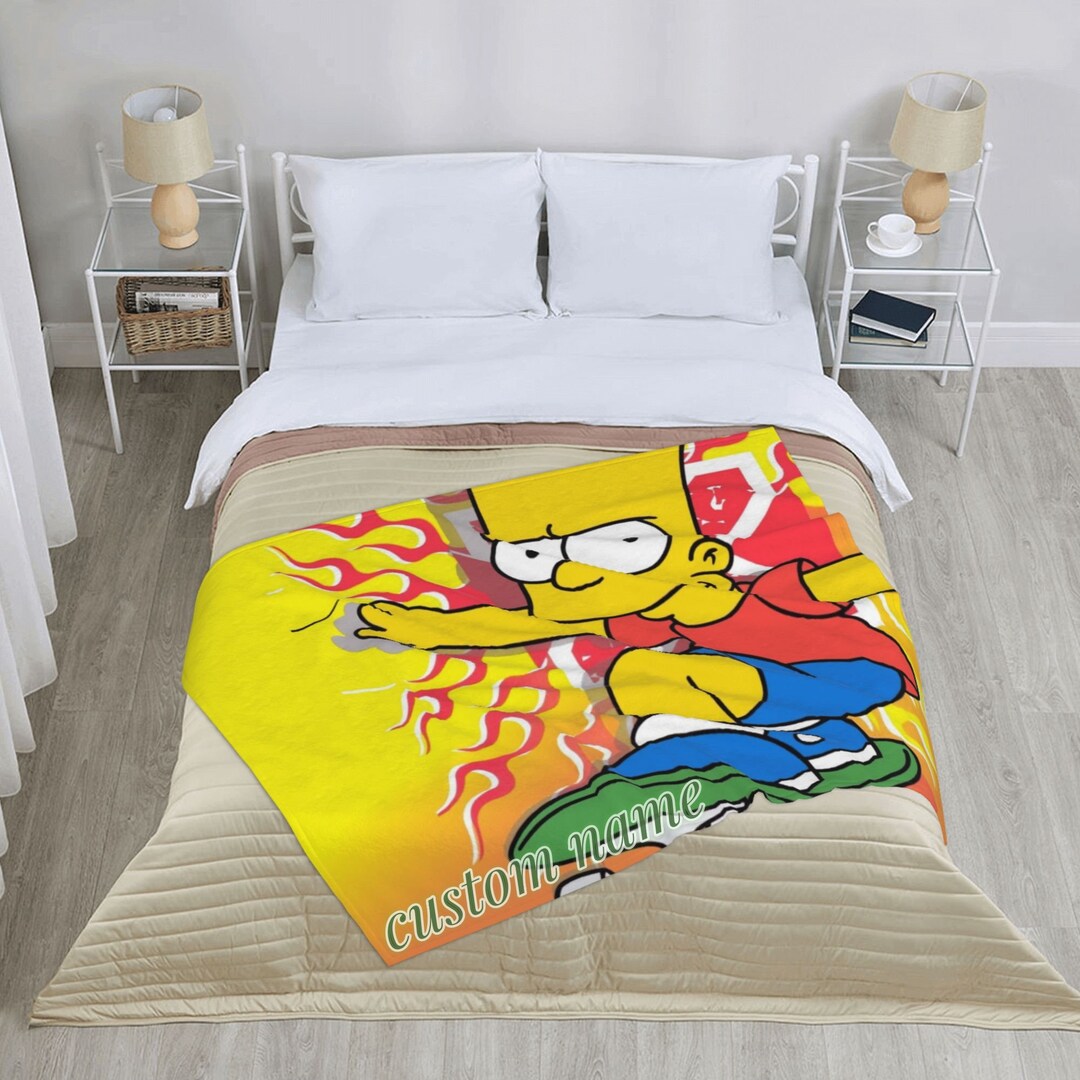 Personalized Name the Simpsons Blankets Custom Throw Blanket Etsy